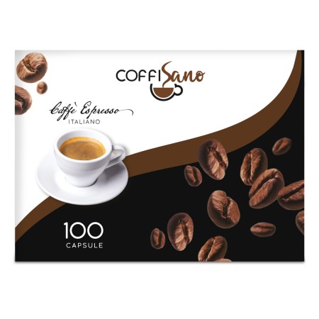 100 Capsule di Caffè compatibili Nespresso Coffisano miscela Positano, Espresso Italiano Gusto Ricco Aroma Intenso