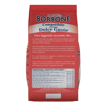 90 Capsule di Caffè Compatibili con Nescafè Dolce Gusto Borbone, Miscela Rossa