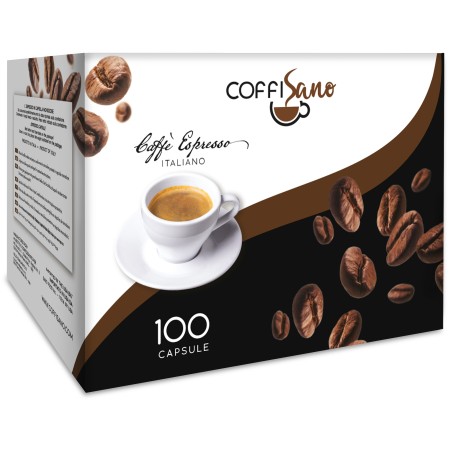 100 Capsule di Caffè compatibili Nespresso Coffisano miscela Palermo, Espresso Italiano Sapore Intenso e Corposo