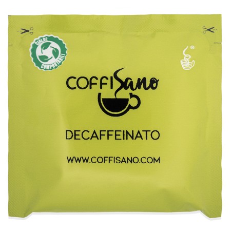 150 Cialde Caffè CoffiSano Miscela Dek, Espresso in Filtro Carta Compostabile ESE da 44 mm