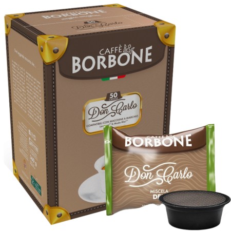 50 Capsule Caffè Borbone Don Carlo compatibili con Lavazza A Modo Mio miscela Dek Decaffeinato