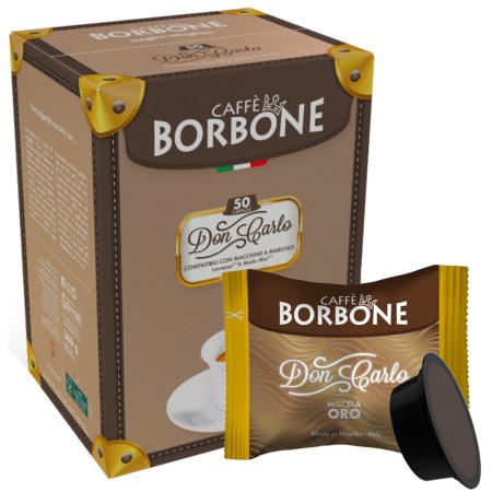 50 Capsule Caffè compatibili con Lavazza A Modo Mio Borbone Don Carlo miscela Oro