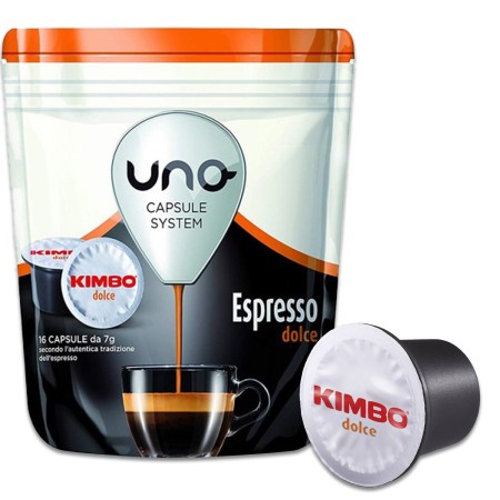 16 Capsule Caffè compatibili con Uno System Kimbo Miscela Dolce