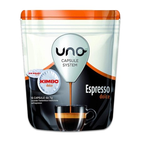 16 Capsule Caffè compatibili con Uno System Kimbo Miscela Dolce