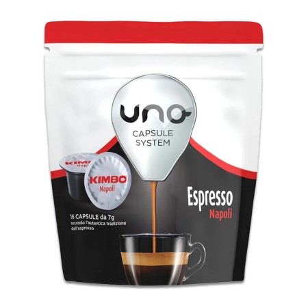 16 Capsule Caffè Compatibili con Uno System Kimbo, Miscela Napoli