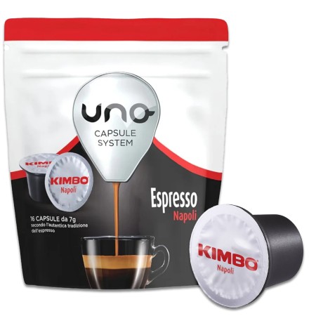 16 Capsule Caffè Compatibili con Uno System Kimbo, Miscela Napoli