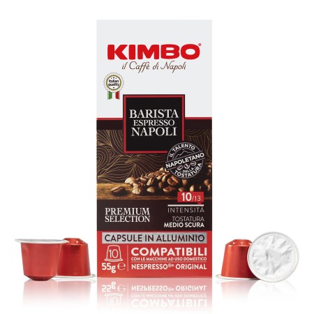 100 Capsule Caffè in Alluminio Compatibili con Nespresso Kimbo miscela Napoli