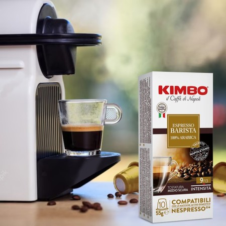 100 Capsule Caffè Compatibili per Nespresso Kimbo, Miscela Espresso Barista Armonia