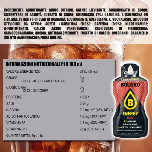 Bolero Drink Energy Kola, 6 bustine...