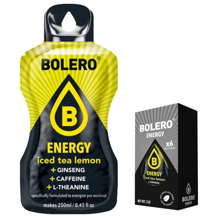 Bolero Drink Energy Iced Tea Lemon, 6 bustine da 7 gr