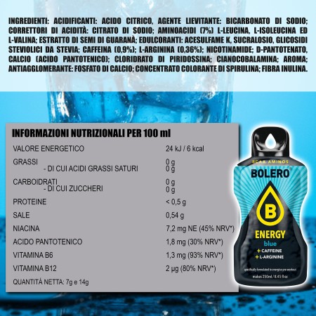 Bolero Drink Energy Blue, 6 bustine da 7 gr