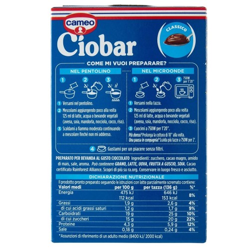 Cameo Ciobar Classico, 5 Bustine