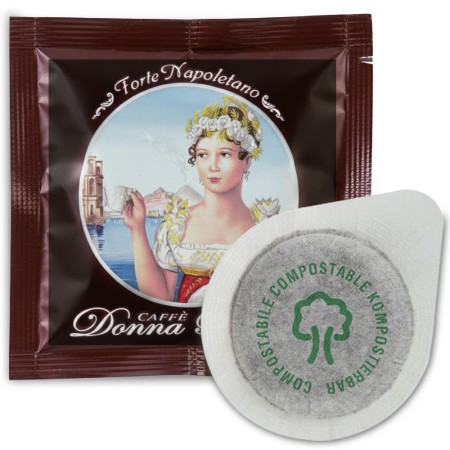 50 Cialde di Caffè Compatibili con Sistema ESE 44 mm Donna Regina, Monodose Compostabili in filtro carta