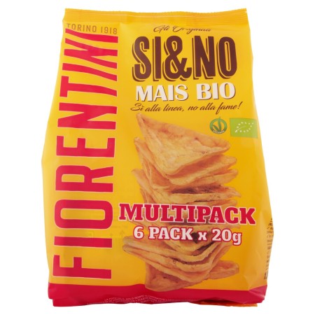 Fiorentini Snack Bio Si&No, Gallette di Mais Triangolari Multipacco 6 x 20 g