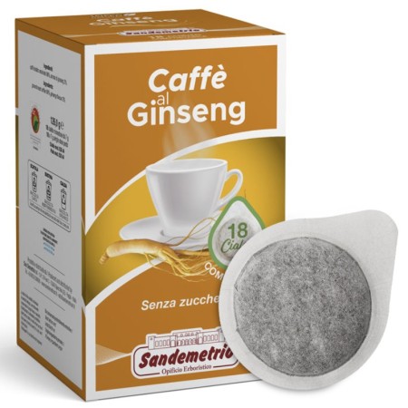 18 Cialde di Caffè al Ginseng ESE 44 mm Sandemetrio, Espresso aromatizzato in Cialda Compostabile Monodose