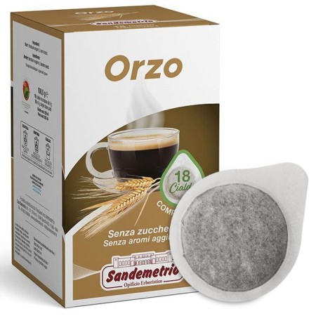 18 Cialde Orzo ESE 44 mm Sandemetrio, Bevanda Solubile in Cialde Monodose Compostabili senza zucchero