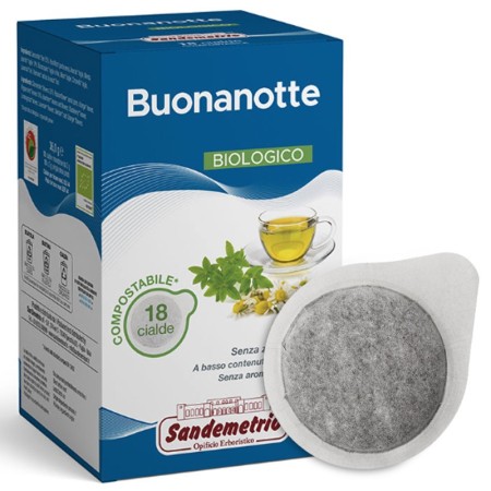18 Cialde Tisana Rilassante ESE 44 mm Sandemetrio, Tisana Buonanotte Biologica senza zucchero