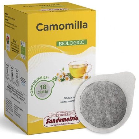 18 Cialde Camomilla Bio ESE 44 mm Sandemetrio, Tisana Rilassante Biologica in monodose compostabile
