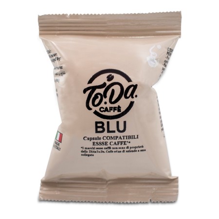 100 Capsule di Caffè Compatibili con Essse To.da Miscela Blu, Espresso Italiano Monodose