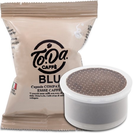 100 Capsule di Caffè Compatibili con Essse To.da Miscela Blu, Espresso Italiano Monodose
