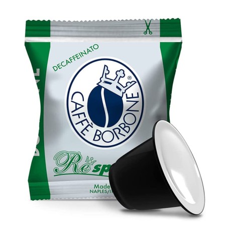 50 Capsule di Caffè Compatibili Nespresso Borbone Miscela Decaffeinato, Espresso Italiano Monodose