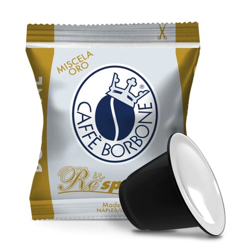 100 Capsule di Caffè Compatibili con Nespresso Borbone Miscela Oro, Espresso Italiano Monodose