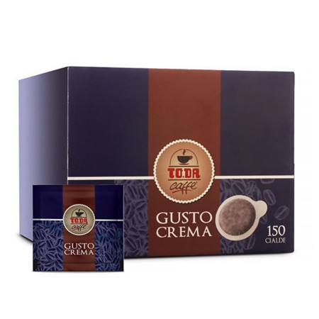 150 Cialde di Caffè Compatibili con Sistema ESE 44 mm To.da Miscela Gusto Crema, Espresso Italiano in Cialde Riciclabili