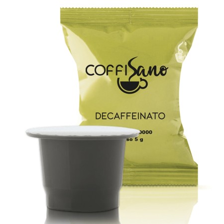 100 Capsule di Caffè compatibili con Nespresso, Coffisano Decaffeinato, Espresso Italiano Deca Dolce e Cremoso miscela Dek