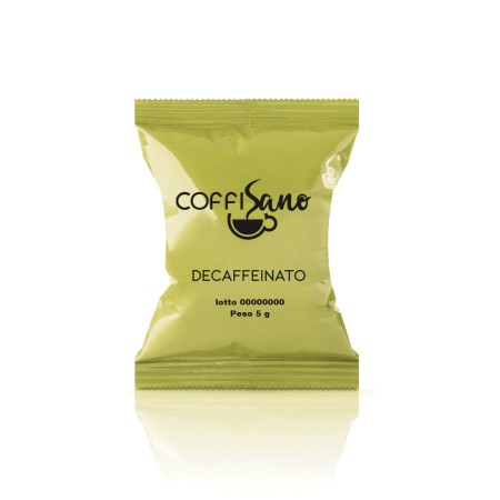 100 Capsule di Caffè compatibili con Nespresso, Coffisano Decaffeinato, Espresso Italiano Deca Dolce e Cremoso miscela Dek