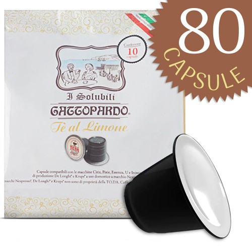 80 Capsule The Compatibili con Nespresso Gattopardo To.da, Bevanda Tè Solubile Monodose