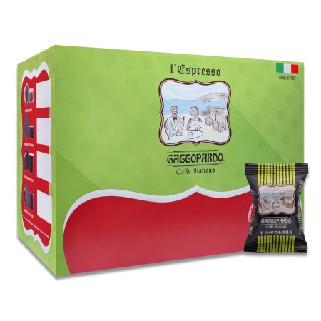 100 Capsule di Caffè Compatibili con Uno System Gattopardo Miscela Insonnia, Espresso Italiano Monodose