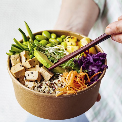 50 Ciotole di Carta con Coperchio,...