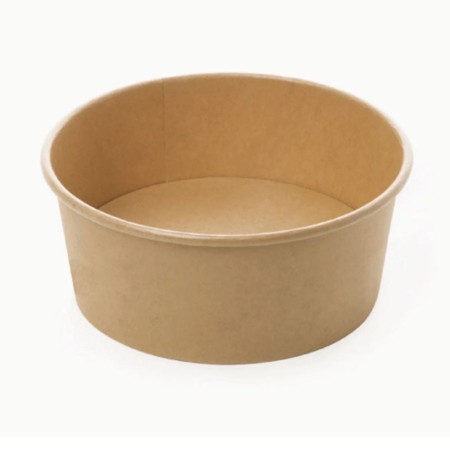50 Ciotole di Carta con Coperchio, Vaschette Bowl Poke Monouso in Cartone Team Bio diam 14,8 cm