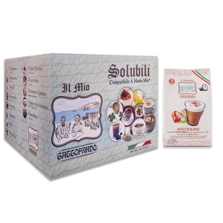 128 Capsule di Nocciolino compatibili con Lavazza A Modo Mio Gattopardo, Solubili di Caffè
