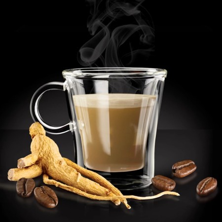 128 Capsule di Ginseng compatibili con Lavazza A Modo Mio Gattopardo, Solubili di Caffè