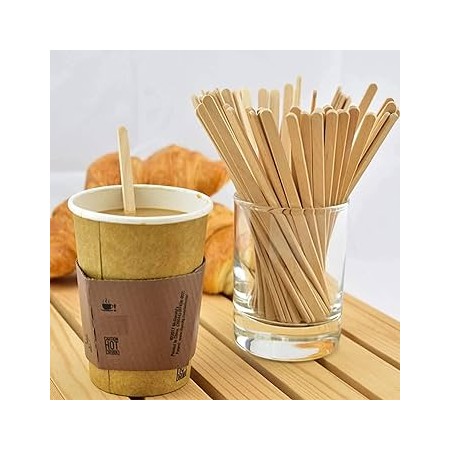 50 Palettine Caffè in Betulla Team Bio, Monouso in Busta Singola confezione da 50 pz