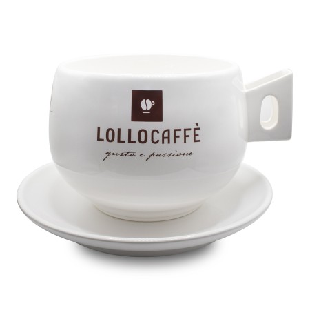 Tazza Porta Cialde di Caffè Lollo, Tazzona Gigante Bianca in Porcellana